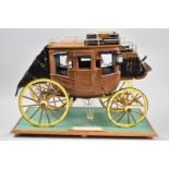 A Large Model of an American Stagecoach, Front Right Wheel AF, Plinth Base, 42cm long