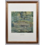 A Framed Print, The Water-lily Pond by Claude Monet, 22cm Square