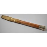 A Short Handled Silver Plate Handled Malacca Wood Beagling Crop, 29cm Long