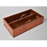 A Late Victorian/Edwardian Two Division Knife Box with Carrying Handle, 36x21cm