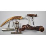 A Collection of Five 19th Century and Later Corkscrews