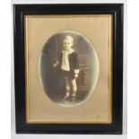 A Framed Late Victorian/Edwardian Photograph of a Small Boy, 35x27cm