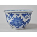 A Chinese Blue and White Bowl Having Floral Decoration, Six Character Mark to Base Inside Double