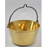 A Vintage Polished Brass Jam Kettle, 29cm Diameter