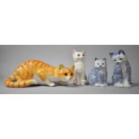 A Collection of Various Cat Ornaments to include Example by Staffordshire Just Cats and Co