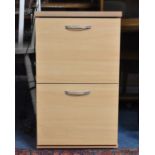 A Modern Two Drawer Filing Cabinet with Attached Lights, 41cm wide