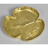 A Cast Brass Trefoil Shaped Dish Decorated in Relief with Sailfish, 15cm Long