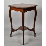 An Edwardian Mahogany Square Topped Occasional Table on Extended Cabriole Supports with Stretcher