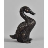 A Small Bronze Study of a Chinese Duck, 4.2cm high