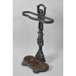 A Reproduction Cast Iron Stick Stand in the Coalbrookdale Style with Fixed Drip Tray, 61cm high
