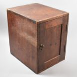 An Edwardian Stained Pine Three Section File Box with Panelled Door, 28cm wide and 38cm High