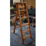 A Vintage Wooden Five Step Stepladder by A Bratt & Son