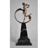 A Coalport Collectables Art Deco Style Figure, Ring of Hope, 35cm high, Bronzed Resin