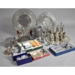 A Collection of Various Silver Plated Items to comprise Cutlery, Cruet, Tray, Tankard, Napkin