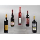 A Collection of Four Bottles of Red Wine and One Bottle of Icewine to Include Pinot Noir,