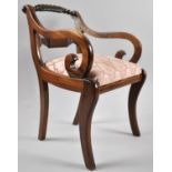 A Modern Mahogany Framed Dolls Scroll Armchair in the Regency Style, 40cm high