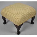 A Small Square Upholstered Stool, 34cm