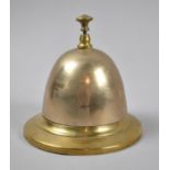 A Brass Counter Top Reception Bell, Working Order, 12cm diameter and 12cm high