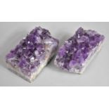 Two Sections of Amethyst Crystal, Each Approximately 19x10x8cm high