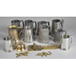 A Collection of Various Pewter Tankards together with Other Metalwares (Varying Condition Issues)