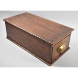 A Vintage Wooden Shop Till with Fitted Drawer Having Brass Handle, 48cm Long and 25cm Wide, Complete