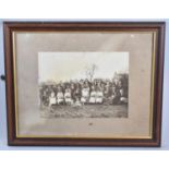 A Framed Vintage Photograph of a Wedding Party, 29x22cm