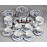 A Floral Decorated Breakfast Set to comprise Cups, Plates, Cruet and Stand Etc