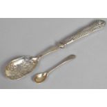 A Silver Berry Spoon and a Salt Spoon
