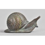 A Cast Low Grade Bronze Study of a Snail, 8cm Long