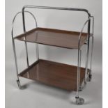 A Mid 20th Century German Folding Two Tier Trolley, The Dinett by Gerlinol Dinett in Chrome, 64cm