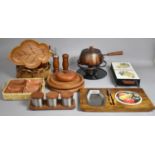 A Vintage Fondue Set (No Forks), Chopping Boards, Kitchen Wares, Pepper Grinder Etc
