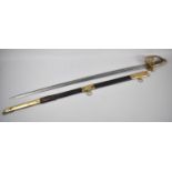 A Victorian 1822 Pattern Infantry Officers Sword with Etched Blade, Brass Hilt and Wired Shagreen