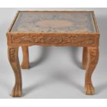 A Far Eastern Heavily Carved Rectangular Occasional Table, on Cabriole Supports, Dragon