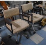 A Pair of Late 20th Century Swivel Office Armchairs