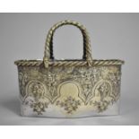 An Edwardian Silver Plated Basket Decorated in Relief with Fruit and Flowers, 17cm wide