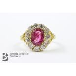 1.5ct Natural Burmese Ruby and Diamond Ring