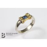 Tiffany & Co 18ct Yellow Gold and Silver Sapphire Ring