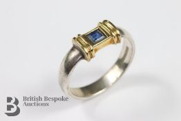 Tiffany & Co 18ct Yellow Gold and Silver Sapphire Ring