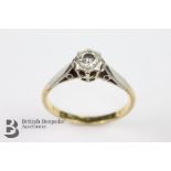 18ct Gold and Platinum Solitaire Diamond Ring