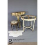 Marble Topped Gilt Wood Console Table