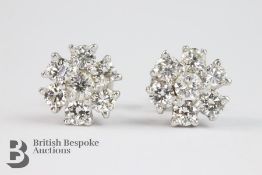 Pair of White Gold Diamond Stud Earring