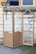 Edwardian Gilt Gesso/Wood Three Fold Room Screen