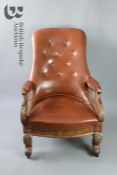 Victorian Button Back Leather Chair