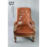 Victorian Button Back Leather Chair