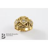 Gentleman's 18ct Yellow Gold Diamond Knot Ring