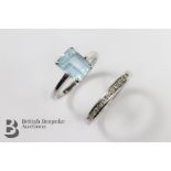 18ct White Gold and Blue Topaz Ring