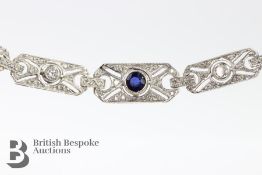 White Gold Diamond and Sapphire Bracelet