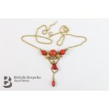 Victorian Yellow Gold and Coral Necklace