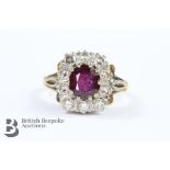 18ct Yellow and White Gold Ruby and Diamond Ring
