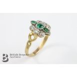 Victorian 18ct Yellow and White Gold Emerald and Diamond Ring